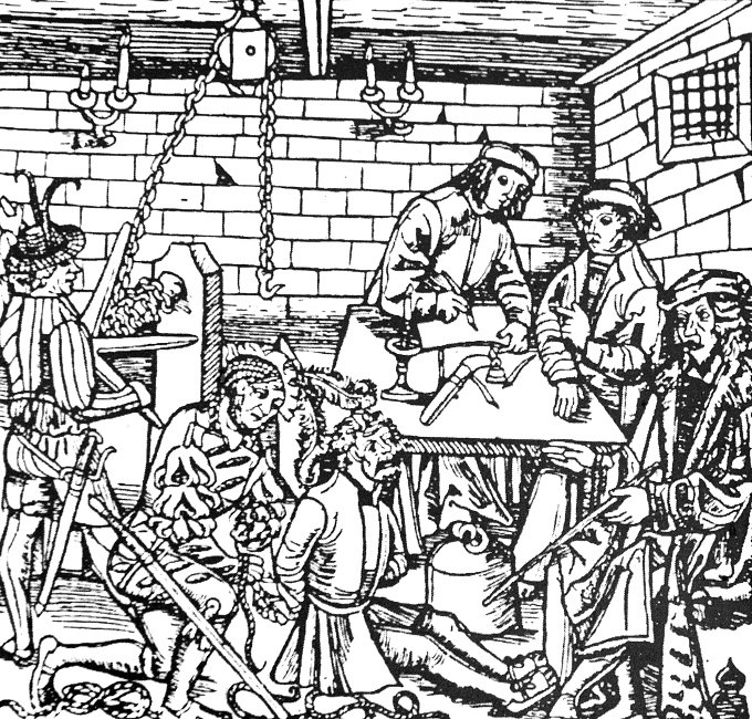 Útrpné právo I. - rytina z 16. století