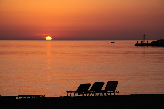 Západ slunce na ostrově Lesbos